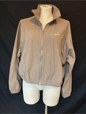 Nike Taupe Brown Full-Zip Athletic Jacket
